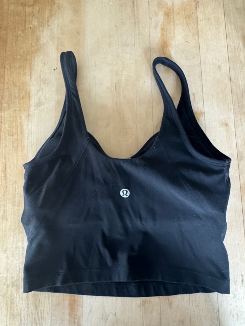 lululemon athletica Black Cropped Support Tank